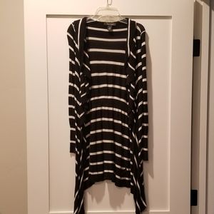 WHBM Long Striped Waterfall Cardigan XS